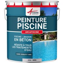 Arcane Industries - Schwimmbadfarbe - Schwimmbeckenfarbe - Poolfarbe Für Betonbecken, Poolbeschichtung Arcapiscine - Pool Grey - 2,5 L - Pool Grey