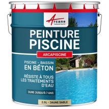 Arcane Industries - Schwimmbadfarbe - Schwimmbeckenfarbe - Poolfarbe Für Betonbecken, Poolbeschichtung Arcapiscine - Sandgelb Ral 1002 - 2,5 L - 
