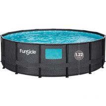 Schwimmbecken mit Fenster schwarz Ø4,57x h 1,22m Funsicle