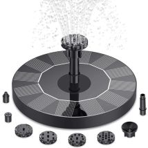 Schwimmender Solar-gartenbrunnen Mit 6 Düsen, Solar-teichpumpe, Solar-gartenbrunnen, Vogeltränke, Teich