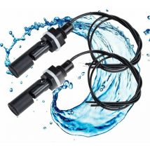 Jalleria - Schwimmerschalter, 2 Stück Wasserstandsensor Flüssigkeitsstandschalter Horizontaler Schwimmerschalter Pumpe Schwimmerschalter für