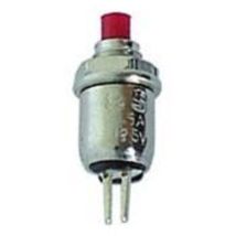 Pulsador OFF-(ON) con capuchón rojo – Función de luz indicadora – 0.5 A – 125 V – Resistencia de contacto 30 mΩ – 100 MΩ aislamiento