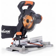 Evolution Power Tools - Scie à onglet mixte sans fil 185mm Evolution R185CMS-Li avec Lame multi-matériaux tct sans batterie ni chargeur