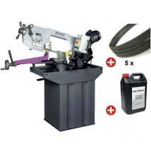 Optisaw - Scie à ruban pour métaux 0-60° capacité de coupe ronde 225 mm 1,1 kW 400V 2 vitesses y compris 5 lames de scie et bidon de 5L S275P pack 1