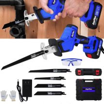 Dayplus - Scie alternative sans fil électrique + batterie scie à bois diy cut 3000rpm, 4x lame, 1x chargeur