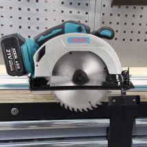 Tanant - Scie circulaire 18V/20V portative sans fil ø 150mm, 1 lame de scie à ruban, Profondeur de coupe et angle d'inclinaison réglables - Bleu