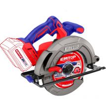 Emtop - Scie circulaire sans fil 20v lithium-ion moteur brushless 4500rpm 185mm profondeur de coupe 65mm (90o) 45mm (45o) batterie et chargeur vendus