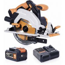 Evolution Power Tools - Scie circulaire sans fil 165mm Evolution R165CCS-Li avec Lame multi-matériaux tct avec batterie 4Ah et chargeur