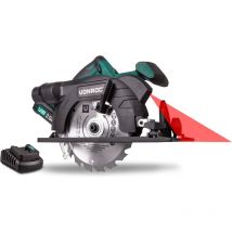 Scie circulaire sans fil 150mm VPower 20V. 1 batterie 2.0Ah, chargeur rapide, lame de scie, guide parallèle inclus - Vonroc