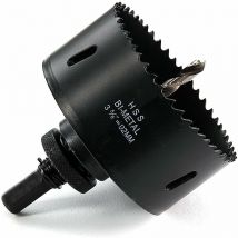 Aafgvc - Scie cloche 92 mm hss M42 bimétallique en acier rapide avec tige hexagonale et foret pour bois, cloison sèche et tôle métallique, noir