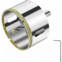 Scie Cloche Diamant 68 mm, Foret Diamant avec Foret Guidage Central, Scie Cloche Carrelage avec Revêtement de Surface en Diamant pour Coupe de Verre,