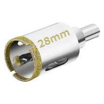Scie Cloche Diamantée 28 mm avec Foret Guidage de Centrage, Scie Cloche Carrelage avec revêtement diamant, Foret trépan Diamant pour verre,