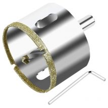Scie Cloche Diamantée 68 mm avec Foret Guidage de Centrage, Scie Cloche Carrelage avec revêtement diamant, Foret trépan Diamant pour verre,