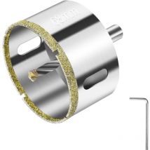 Bluedeer - Scie cloche diamantée 68 mm, perceuse diamantée avec foret de guidage central, scie cloche pour carrelage avec revêtement de surface