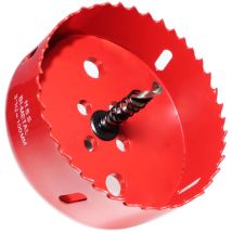 Scie cloche HSS M42 Bi-Métal 100 mm - Avec Adaptateur et Foret de centrage - pour bois, plastique - Profondeur de coupe jusqu 32 mm
