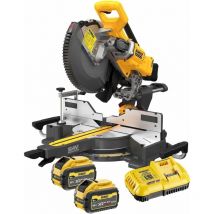 Scie à onglets 305 mm xr 54V Brushless Dewalt avec 2 batteries Flexvolt 54V 3.0Ah - chargeur - DCS781X2-QW