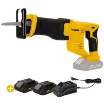 Vito - Scie sabre sans fil 20V ego li + 2 Batteries Lithium 4AH + Chargeur rapide