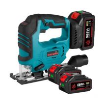 Onevan - Scie sauteuse sans fil 18V,Réglage à 5 vitesses Scie sauteuse, avec Deux Batterie 3.0Ah et Chargeur