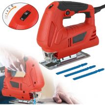 Pedony - Scies sauteuses, scie sauteuse électrique à poignée pour bois, métal et plastique, 3 lames, 3000 tr/min, coupe en biseau : 0-45°