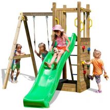 Fungoo - Scivolo e Altalena in legno Funny 3 gioco in legno per giardino