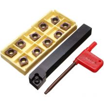 SCLCR1212H09 Portautensili per tornitura 12x100mm con 10 inserti in metallo duro CCMT09T304-PM