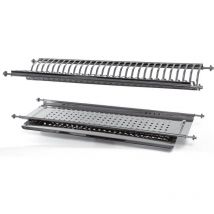 Scolapiatti ad incasso per pensile in inox con vassoio cm. 76 -