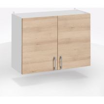 Scolapiatti eco cm 80X32 H.60 bianco e rovere artisan