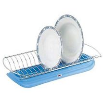 Scolapiatti air con vassoio blu – 44 cm x 21 cm – Acciaio cromato – 50153
