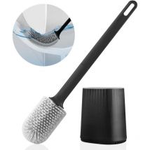 Toilettenbürste, Silikon-toilettenbürste Mit 3-in-1-multifunktionskopf Und Schnell Trocknendem Halter, An Der Wand Montierte Toilettenbürste Für Das 