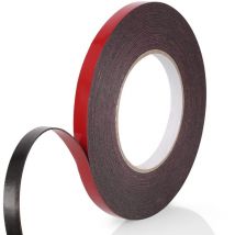 Scotch Double Face Extra Fort, 1 Rouleau (10MMx10M) Noir Mousse pe Film Rouge Imperméable et ultra Résistant aux Hautes Températures Ruban de montage