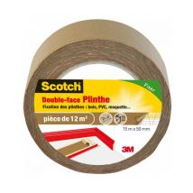 Scotch double-face plinthes: bois, pvc, moquette 15mx50mm