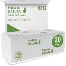 Scott - Hostess 6812 Natura Asciugamani Piegati a 2 Veli, 20 Confezioni x 84 Fogli, Bianco