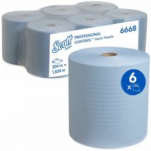 6668, Rolled Hand Towels, 1 ply, Small, Blue, 6 rolls x 304m - Scott