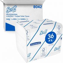 Control Folded Toilet Tissue 8042 - 2 Ply Bulk Toilet Paper - 36 Packs x 2 - Scott