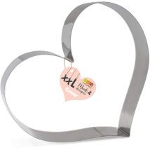 1980 moule-découpoir xxl Cuore, Acciaio Inossidabile, Acciaio Inox, 27 x 24 x 5 cm - Scrapcooking