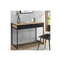 Idmarket - Scrivania a 1 cassetto nero, design industriale boston