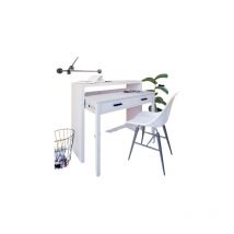 Scrivania bianco artik estensibile con due cassetti 36-66 cm - Torino