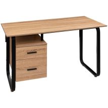 5five Simply Smart - Scrivania bava con piedistallo effetto legno nero - 5five