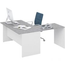 Webmarketpoint - Scrivania da ufficio ad angolo reversibile colore Cemento H74x160x160cm