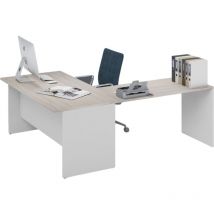 Webmarketpoint - Scrivania da ufficio ad angolo reversibile colore Olmo H74x160x200cm