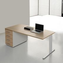 Nice House - Scrivania da ufficio Globe Start Up - Rovere scuro, 140x80