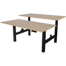 Vivol - Scrivania duo regolabile elettricamente - 180x80 cm - Due motori doppi - Nero / Rovere