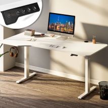 Shally Dogan - Scrivania Elettrica Regolabile Altezza 160x75x72-117cm Bianco Console Di Comando