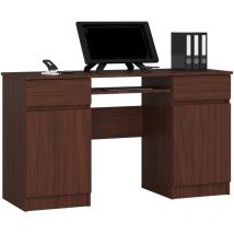 Akord - Scrivania per computer A5 Wengé 135 cm 2 ante 2 cassetti 135x50x77 cm