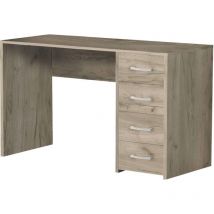 Homeness - Scrivania porta pc in legno nobilitato con 4 cassetti Cuba - BurlyWood