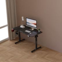 Pro.tec - Scrivania 'Stryn' Regolabile in Altezza con Sollevamento Elettrico 120 x 60 Nero