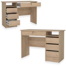 Furniture To Go - Scrivania Ufficio Function Plus Tvilum 109x48x75 Cm Con 3 Cassetti E Serratura - Colore: Quercia