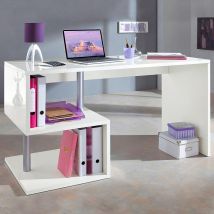 Scrivania ufficio studio design moderno 140x60 bianco Bolg