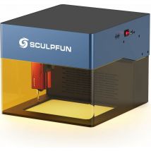 Sculpfun - iCube Machine de graveur laser 3 w, graveur laser 0,02 mm avec filtre de fumée et alarme de température, gravure laser portable pour bois,