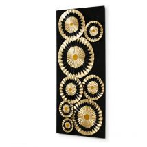 Fijalo - Sculpture 80x7x180 Tissu Noir/Bois Or/Noir